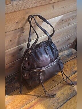 Urban Outfitters Women's Brown Studded Leather Tote Bag